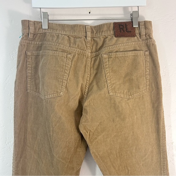 Ralph Lauren Vtg 90s Y2K Tan Corduroy Bootcut Pants Size 12 Midrise Cotton - Picture 6 of 12